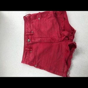 Pink denim American Eagle high waisted shorts